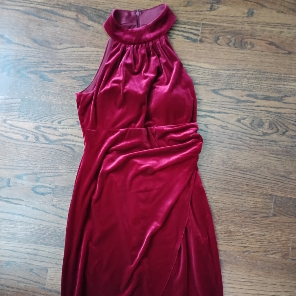 Vince Camuto Burgundy Velvet Wedding Holiday Party Dress Size 4